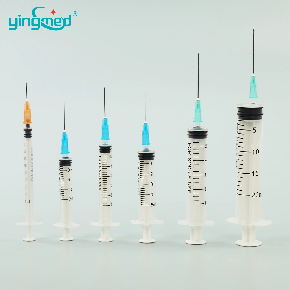 3 Part Medical Plastic Disposable Syringe with Needle