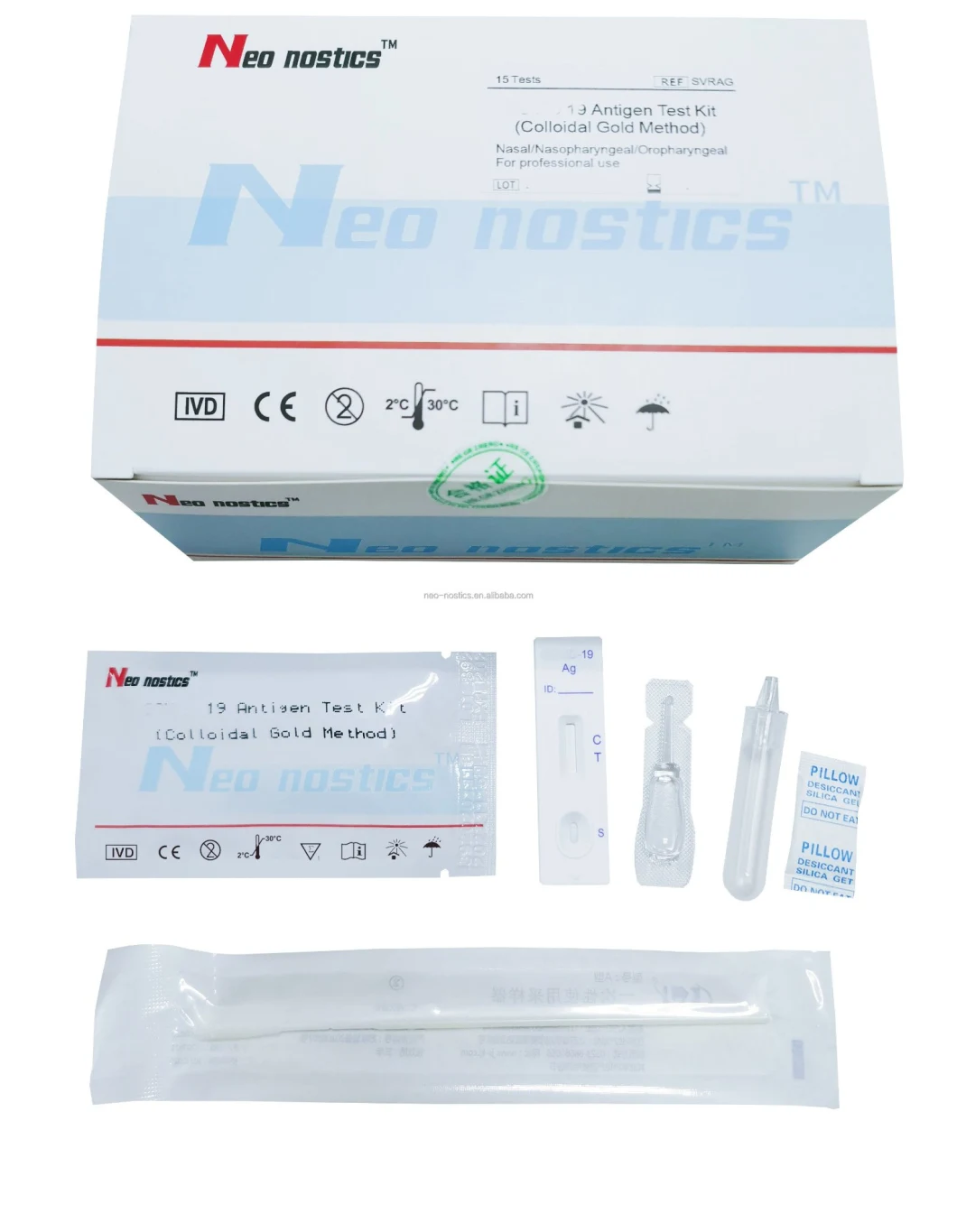 CE Certification Nasal Swab Diagnostic Reagents Kit Antigen Rapid Test Kit