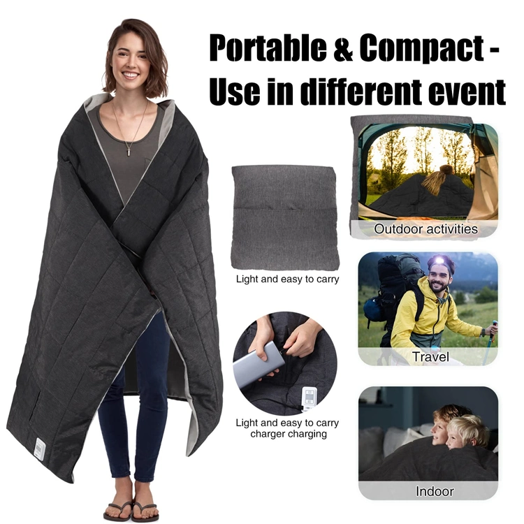 Heated Blanket Portable Outdoor USB Heating Blanket Electric Fleece Throw Blanket