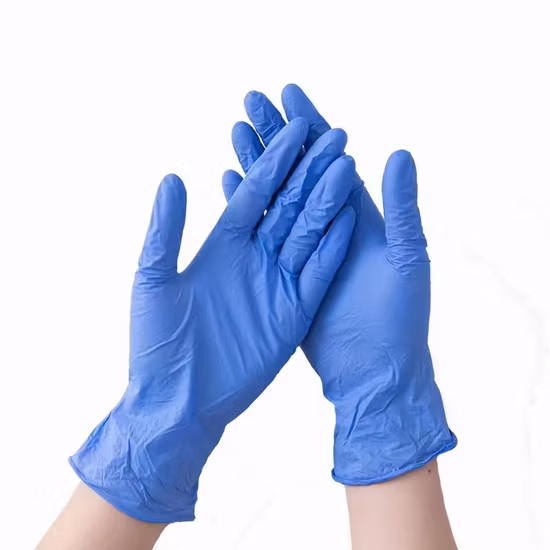 医療用品、パウダーフリーブルーニトリル使い捨て診察用手袋